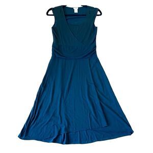 Anthropologie Odille black jersey faux wrap dress xs